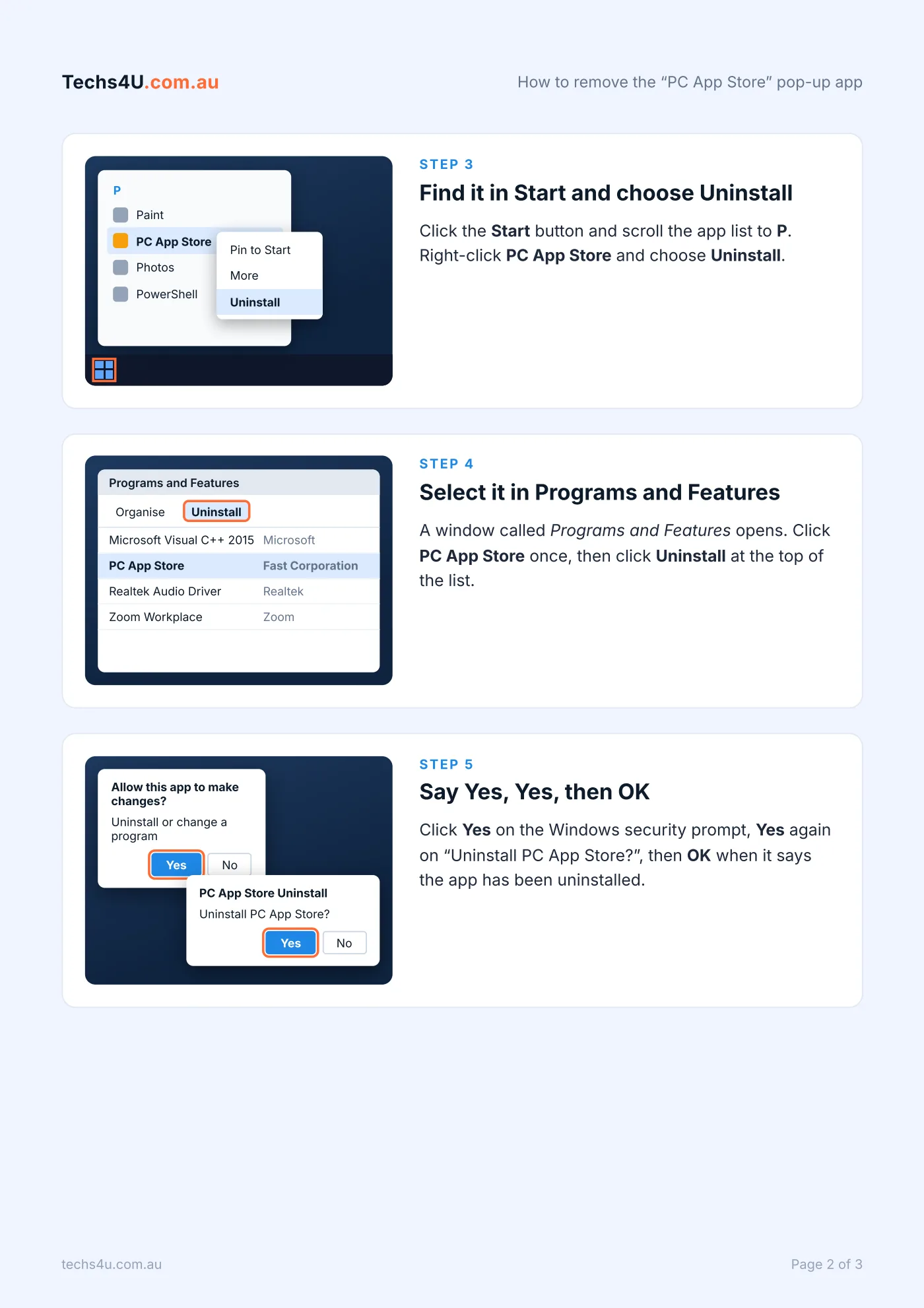 How to remove the "PC App Store" pop-up app from Windows — page 2 of 3