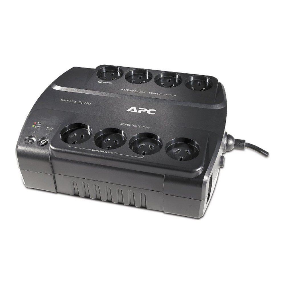 APC Back-UPS ES 700VA UPS in black with eight Australian power outlets