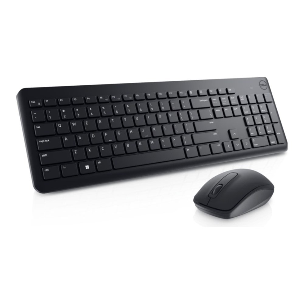 Dell KM3322W black wireless keyboard with number pad and matching wireless mouse