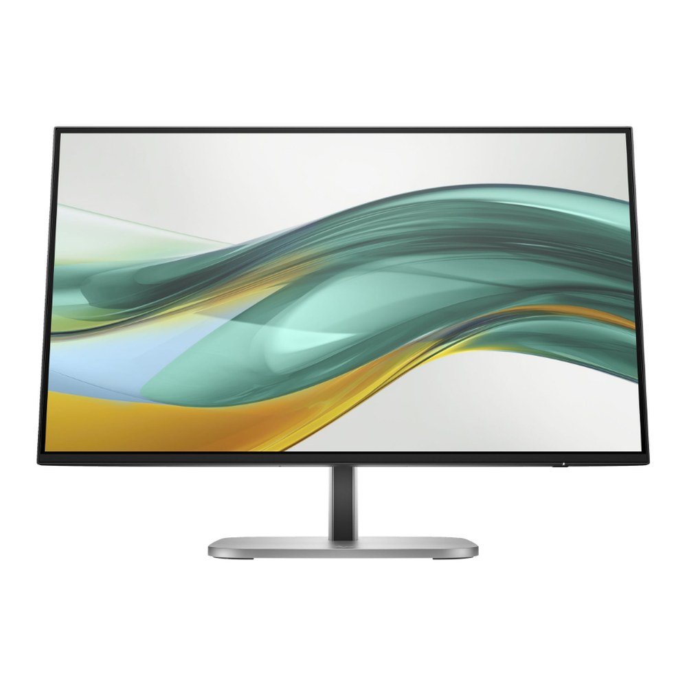 HP Series 5 Pro 524pf 23.8 inch Full HD monitor on silver stand, front view