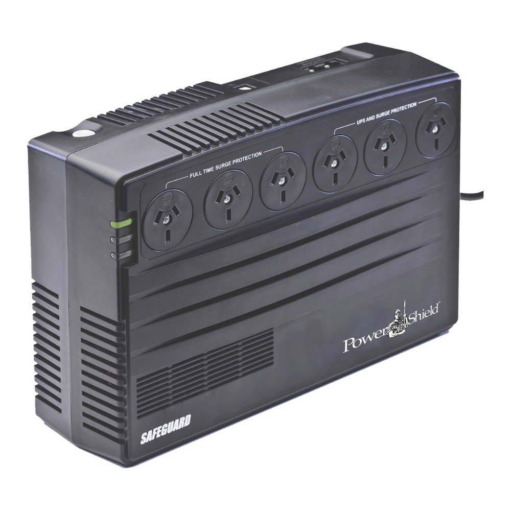 PowerShield SafeGuard 750VA slimline UPS in black with six Australian outlets