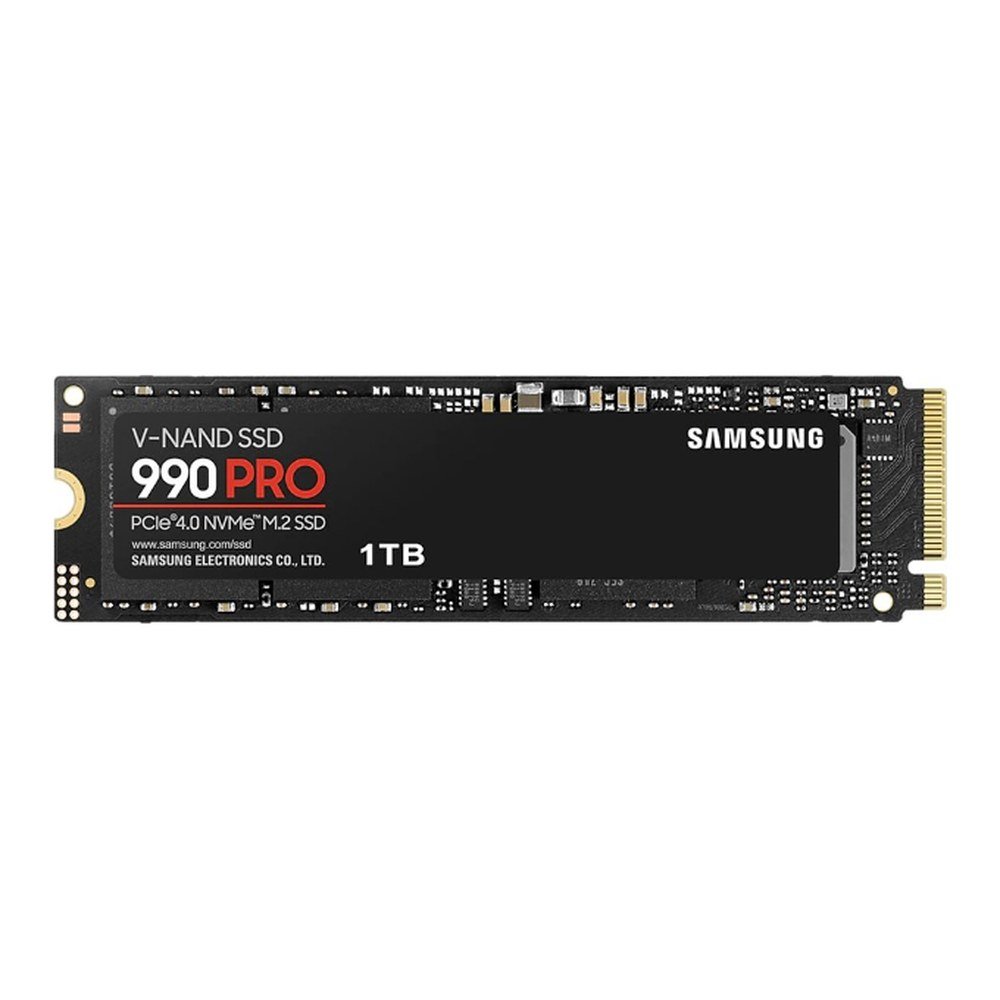 Samsung 990 PRO 1TB M.2 NVMe solid state drive, top view
