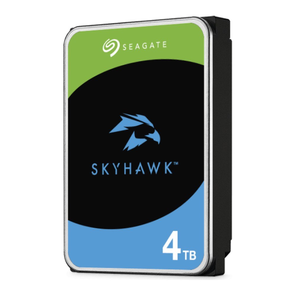 Seagate SkyHawk 4TB 3.5 inch surveillance hard drive with green and blue label